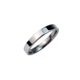 ANEL ALIANÇA AÇO INOX ANATÔMICA RETA 4MM - Número 28/29