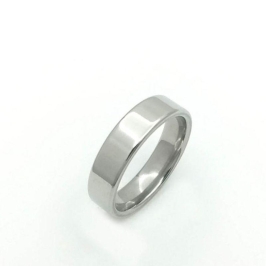 ANEL ALIANÇA AÇO INOX ANATÔMICA RETA 6MM - Número 18/19