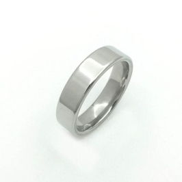 ANEL ALIANÇA AÇO INOX ANATÔMICA RETA 6MM - Número 22/23