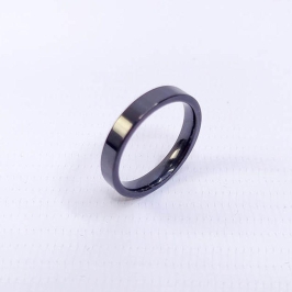 ANEL ALIANÇA AÇO INOX PRETO ANATÔMICA RETA 4MM - Número 20/21