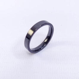 ANEL ALIANÇA AÇO INOX PRETO ANATÔMICA RETA 4MM - Número 26/27