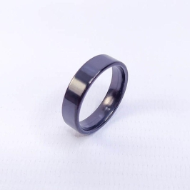 ANEL ALIANÇA AÇO INOX PRETO ANATÔMICA RETA 6MM - Número 14/15