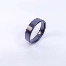 ANEL ALIANÇA AÇO INOX PRETO ANATÔMICA RETA 6MM - Número 18/19