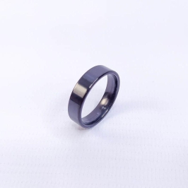 ANEL ALIANÇA AÇO INOX PRETO ANATÔMICA RETA 6MM - Número 20/21