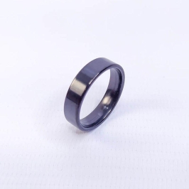 ANEL ALIANÇA AÇO INOX PRETO ANATÔMICA RETA 6MM - Número 24/25