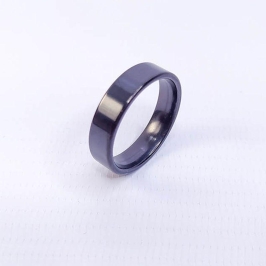 ANEL ALIANÇA AÇO INOX PRETO ANATÔMICA RETA 6MM - Número 28/29
