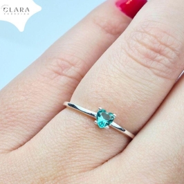 ANEL PRATA 925 FIO JATEADO C/ CORAÇÃO MICROZIRCÔNIAS 4MM - 22/23