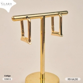 BRINCO ARGOLA CLICK QUADRADA LISA INSPIRAÇÃO - 20X2MM  - EDIÇÃO LIMITADA - Dourado