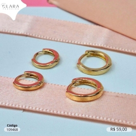 BRINCO KIT DUO ARGOLINHAS CLICK LISAS - 9 E 11X2MM - Dourado