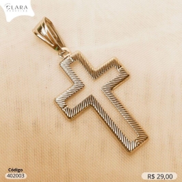 PINGENTE CRUZ JATEADA VAZADA 30MM - Aço