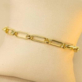 PULSEIRA ELOS LONGOS 6MM - 6MM - 21CM - Dourado