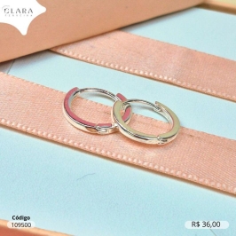 BRINCO ARGOLINHA CLICK LISA  - 13X2MM - Banho de Prata