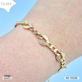 PULSEIRA GRUMET 3X1 ONDULADO  - 17CM - Dourado - EDIÇÃO LIMITADA