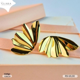 BRINCO ASA LISA ONDULADA 33MM - LINHA ORGÂNICOS - Dourado