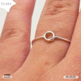 ANEL PRATA 925 FIO LISO C/ CIRCULO VAZADO - 2MM -22/23