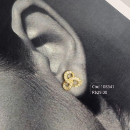 BRINCO LAÇO 3 VOLTAS MICROZIRCONIAS - 9MM - Dourado