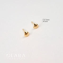 BRINCO CORAÇÃO LISO  - 5MM - PEÇA VENDIDA - Dourado