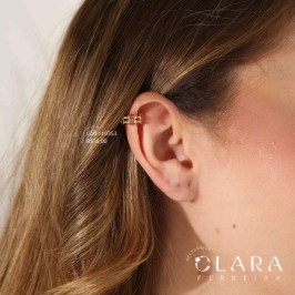 BRINCO PIERCING FAKE 2 FIOS CORRENTES LISAS - 6MM - Dourado