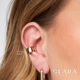 BRINCO PIERCING FAKE GROSSO LISO  - 9MM - Dourado