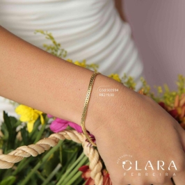 PULSEIRA FITA GROSSA 3MM C/ FECHO GAVETA - 3MM - 21CM - Dourado