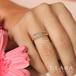 ANEL ABERTO 4 FILEIRAS MICROZIRCÔNIAS  - Dourado