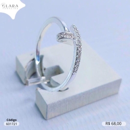ANEL PREGO MICROZIRCONIA 2MM - BANHO DE PRATA