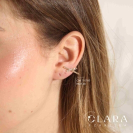 BRINCO 2 FIOS CRUZADOS MICROZIRCÔNIAS - 15MM - Dourado