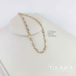 TORNOZELEIRA GRUMET 3X1 TORCIDO - 22CM - Dourado