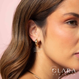 BRINCO ARGOLINHA CLICK GROSSA LISA - 19X7MM - Dourado