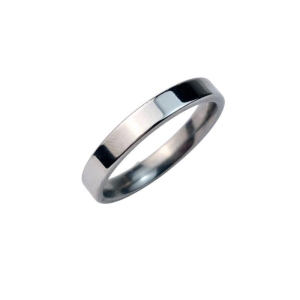 ANEL ALIANÇA AÇO INOX ANATÔMICA RETA 4MM - Número 26/27