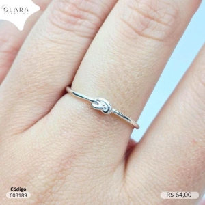ANEL PRATA 925 REGULAVEL FIO LISO C/ NÓ 3MM - 16/17