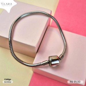 PULSEIRA PARA BERLOQUES C/ FECHO CLASSICO LISO - 10MM - 19CM - Aço