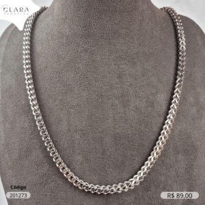 CORRENTE GRUMET DUPLA  1X1  - 5X5MM - 60CM - Aço