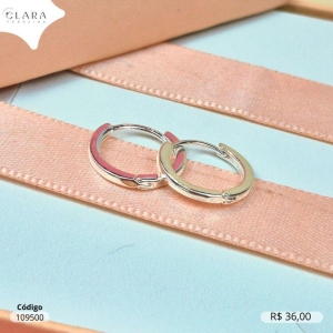 BRINCO ARGOLINHA CLICK LISA  - 13X2MM - Banho de Prata