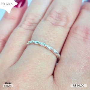 ANEL PRATA 925 2 FIOS TORCIDINHOS REGULÁVEL - 16/17