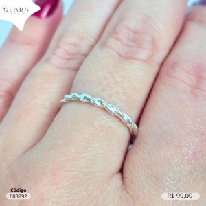 ANEL PRATA 925 2 FIOS TORCIDINHOS REGULÁVEL - 18/19