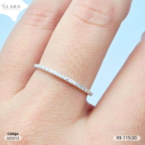 ANEL PRATA 925 APARADOR FIO ZIRCONIA 2MM - 20/21