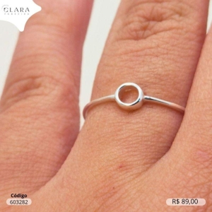 ANEL PRATA 925 FIO LISO C/ CIRCULO VAZADO - 2MM - 20/21