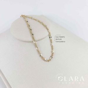 TORNOZELEIRA GRUMET 3X1 TORCIDO - 22CM - Dourado