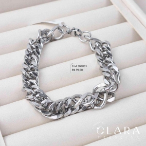 PULSEIRA GRUMET 1X1 MARTELADO - 11MM - 21CM - Aço