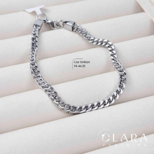 PULSEIRA GRUMET DUPLA 1X1 - 4X4MM - 21CM - Aço