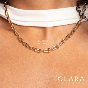 COLAR ELOS TIFFANYS - 7MM - 45CM - Dourado