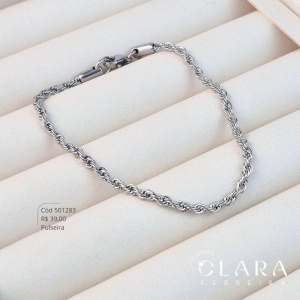 PULSEIRA CORDÃO BAIANO 4MM - 21CM- Aço