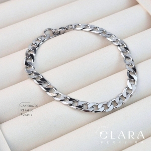 PULSEIRA GRUMET 1X1 9MM - 21CM- Aço