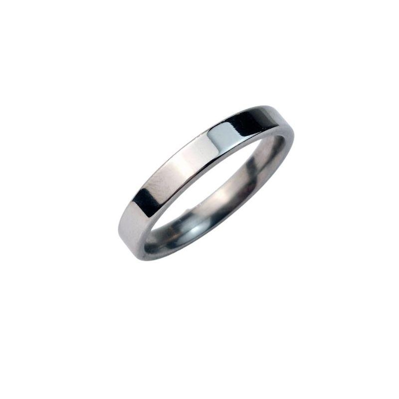 ANEL ALIANÇA AÇO INOX ANATÔMICA RETA 4MM - Número 12/13