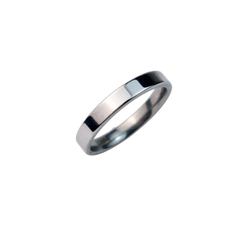 ANEL ALIANÇA AÇO INOX ANATÔMICA RETA 4MM - Número 18/19