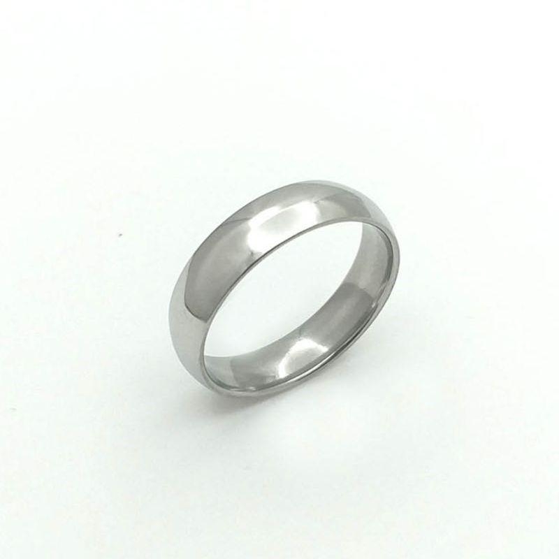 ANEL ALIANÇA AÇO INOX ANATÔMICA ABAULADA 6MM - Número 20/21