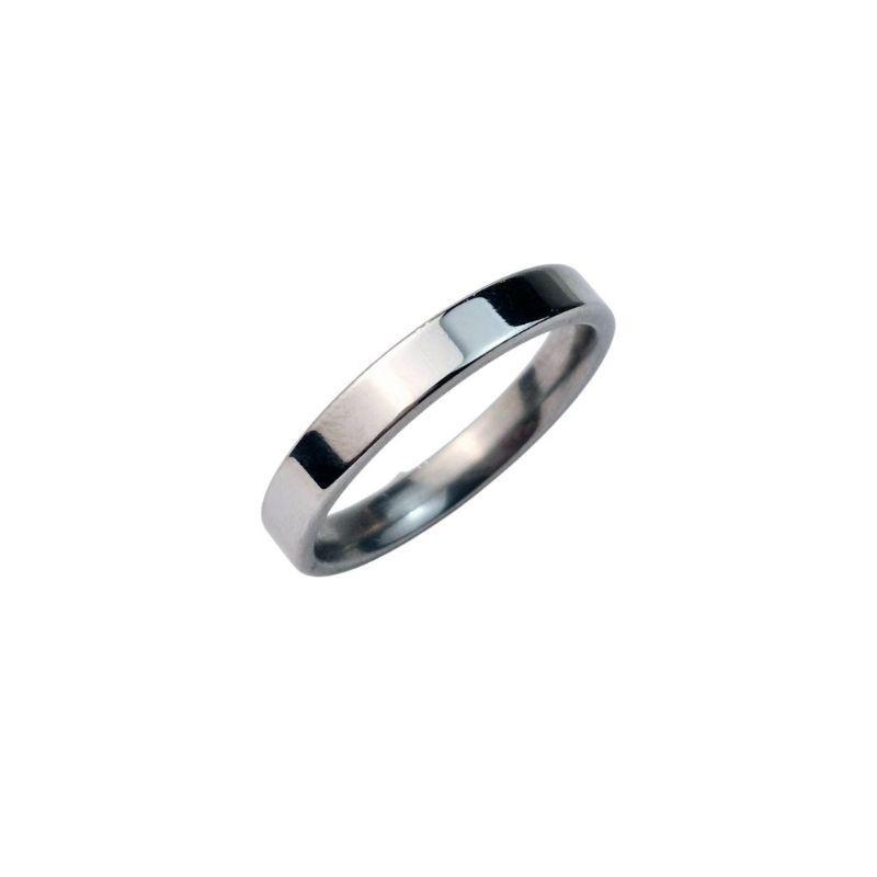 ANEL ALIANÇA AÇO INOX ANATÔMICA RETA 4MM - Número 16/17