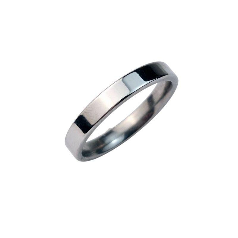 ANEL ALIANÇA AÇO INOX ANATÔMICA RETA 4MM - Número 26/27