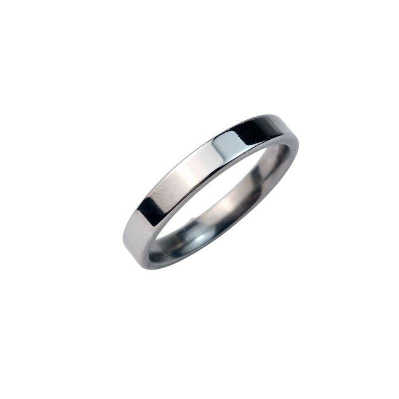 ANEL ALIANÇA AÇO INOX ANATÔMICA RETA 4MM - Número 30/31